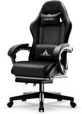 Gaming Chair Ergonomic Massage Computer Office Desk Chair with Footrest Pocket