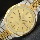 VINTAGE REFURBISHED SEIKO 5 AUTOMATIC JAPAN MENS GOLDEN DIAL WATCH a442108-d