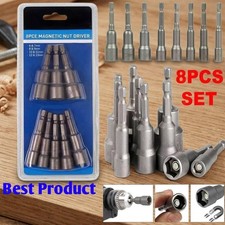 8Pcs 1/4" Hex Magnetic Nut Driver Socket Metric Impact Drill Bit Set 6mm to 13mm
