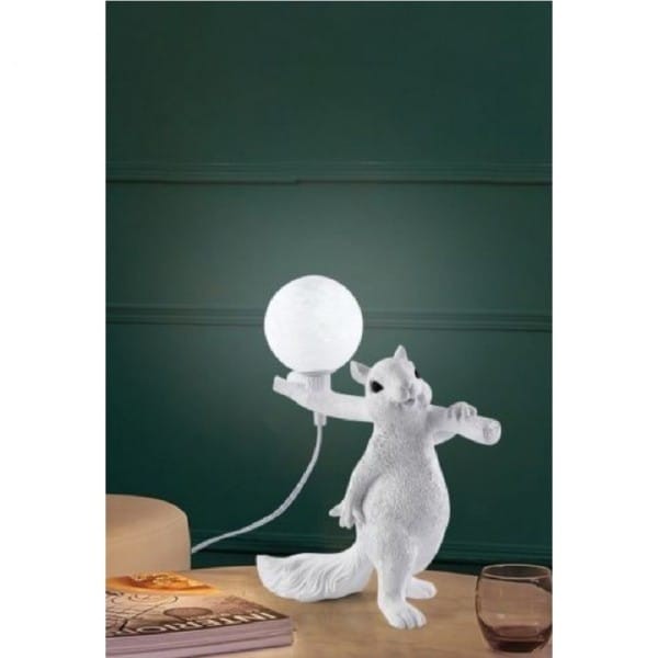 Lampada da Comodino Scoiattolo LED G9: Design in Resina per Cameretta