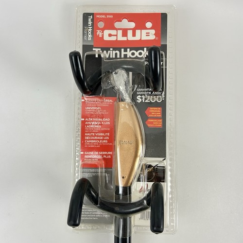 The Club 3100 Wheel Lock Twin Hooks Steering Wheel Lock, Black/Gold Car Lock - Picture 5 of 9