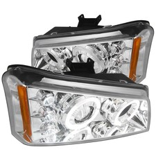 Fits 2003-2007 Chevy Silverado Avalanche Led Halo Projector Headlights Lamps Lr