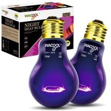 WACOOL 2Pack Reptile Night Heat Lamp, 75W Night Heat Lamp for Reptiles  Amph...