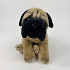 Animal Alley Toys R Us Exclusive Pug Dog Tan Black Plush 13" Vintage 2000 Puppy