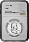 1962 50C Proof Silver Franklin Half Dollar NGC Graded PF 67 in New Holder