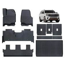 Car Floor Mats with Trunk 2025 Ford Expedition Max  Mats Full Set 8 Seats 