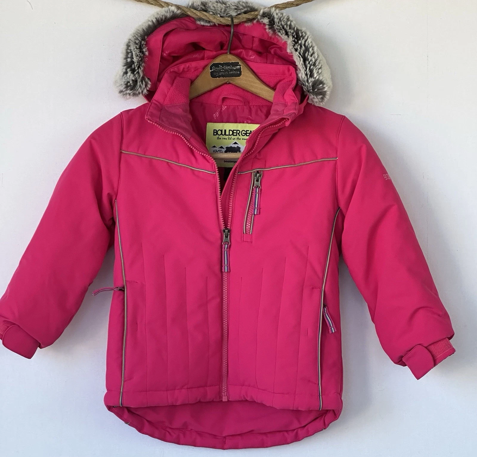 BOULDER GEAR Girls Snow Jacket Hooded Pink Size 5 Winter Outdoor