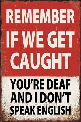 Tin Metal Signs Funny Metal Aluminum Sign Quotes- Remember If We Get Caught You