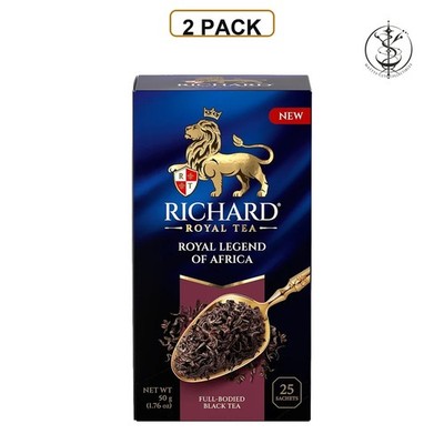 2 PACK - Royal Legend of Africa RICHARD Flavoured Black Tea 25 sachets Russia RF