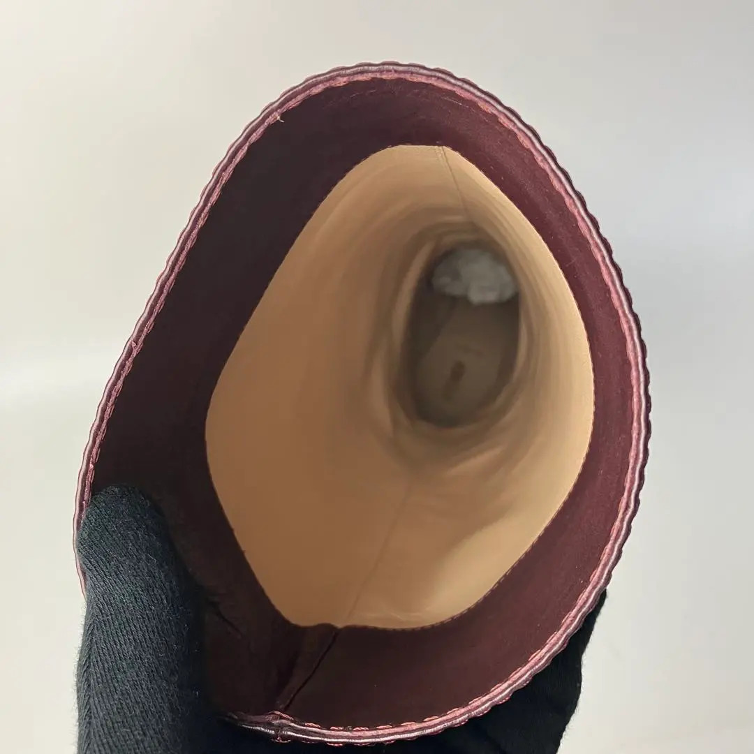 FENDI Long Boots Shoes EU 37.0 US 7.0 Leather Burgundy Authentic by JAPAN FS thumbnail 18