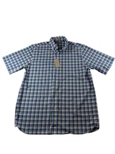 Daniel Cremieux Mens Large Signature Collection Button Up Shirt Blue 100% Cotton