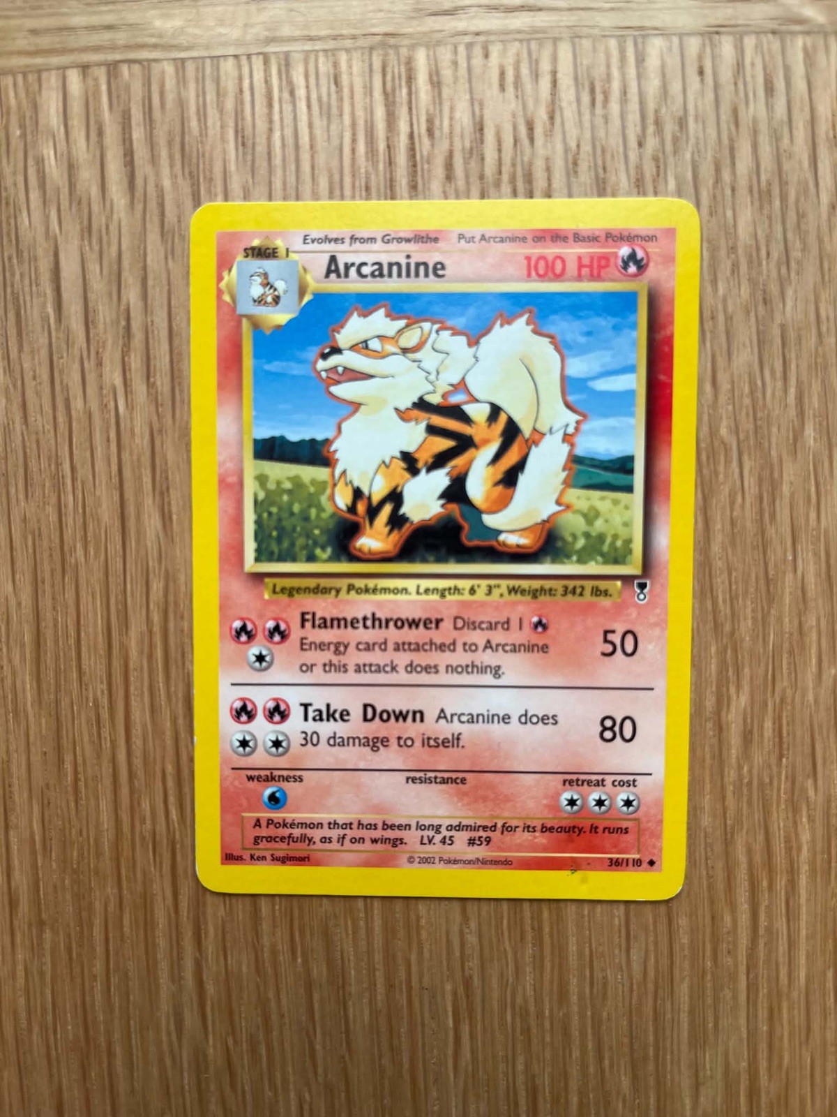 Pokémon TCG Arcanine Non Holo Pokemon Card 36/110 Legendary Collection
