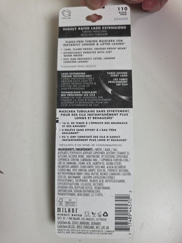 Milani Mascara Tubi Estensioni Ciglia Alta Valutazione 0,35 Fl Oz 110 Scatola Nera 4 - Foto 2 di 2