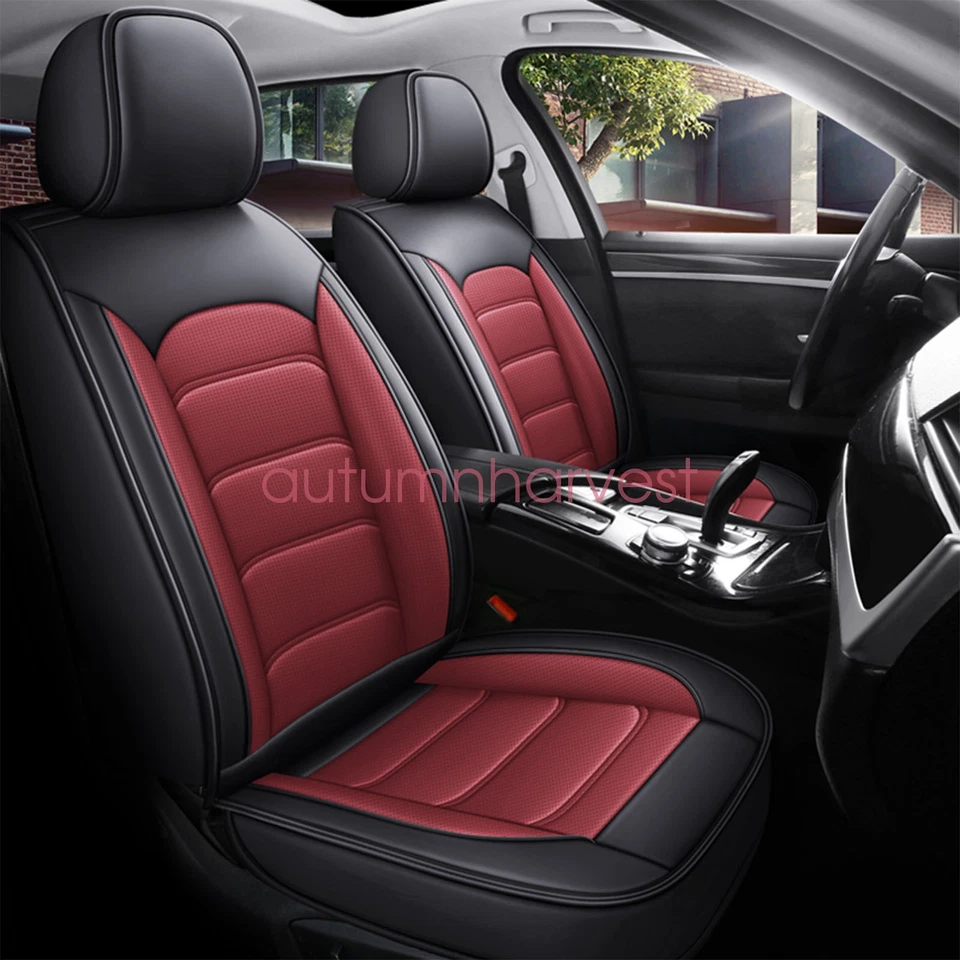 5-Seats Car Seat Covers PU Leather Front Rear Cushion Full Set For Mercedes-Benz Foto 3 de 4