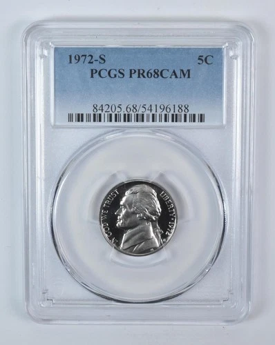 1972-S Jefferson Nickel Proof — photo from the most recent tracked eBay sale