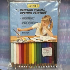 Vtg Lot Conté France Aquarelle Colored Pencils Watercolor Soluble CA5318