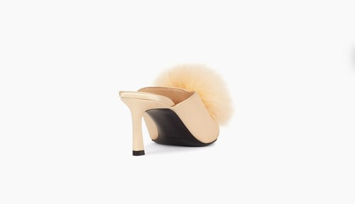 NIB Saint Laurent Mae Mules In Crepe Satin With Feathers Size 38.5 size 8 - Picture 5 of 5
