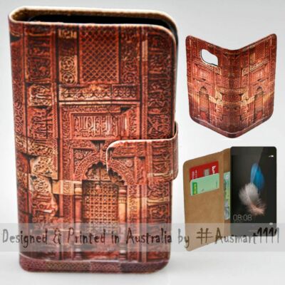 For Huawei Series - Qutub Minar Theme Print Wallet Mobile Phone Case Cover