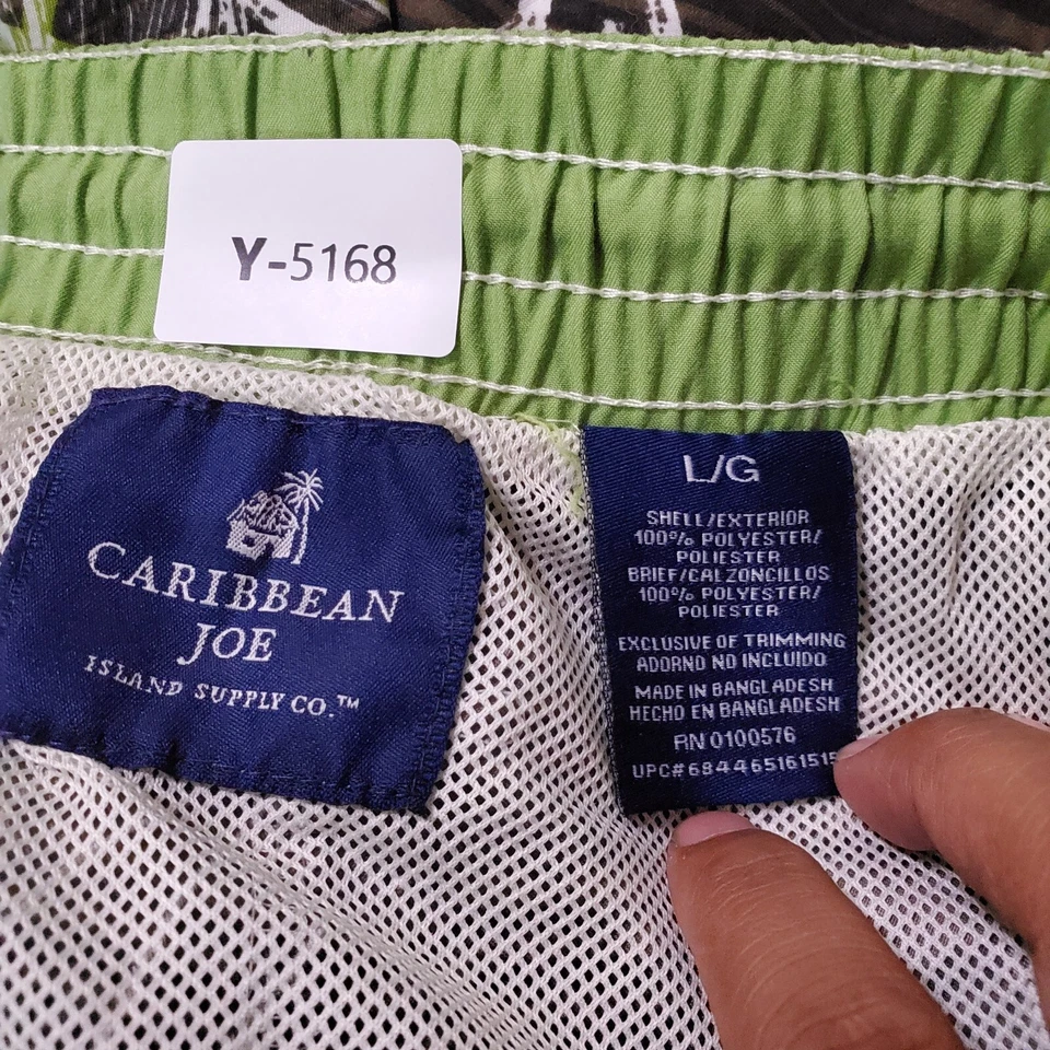 Caribbean Joe Hombres Traje de Baño Grande Marrón Floral Bañador Hawaiano Bolsillo 7" Entrepierna Foto 2 de 4