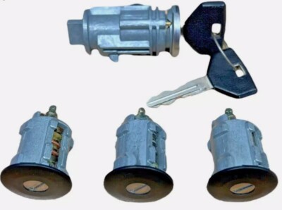 FITS 02-06 JEEP WRANGLER TJ IGNITION & 3 DOOR LOCK CYLINDER SET BLACK W/ 2 KEYS
