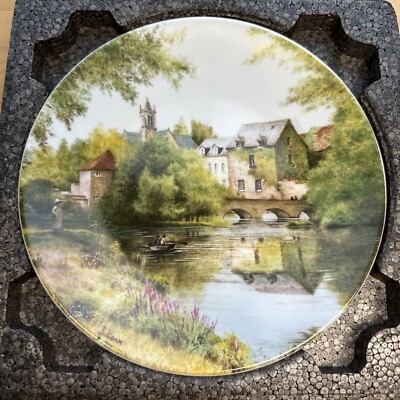 Limoges Une Journee au Bord de l'Eau PAYSAGES DE FRANCE Michel Julien 8.5'' Plate
