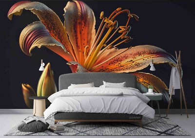 3D Lily Plant Wallpaper Wall Murals Removable Wallpaper