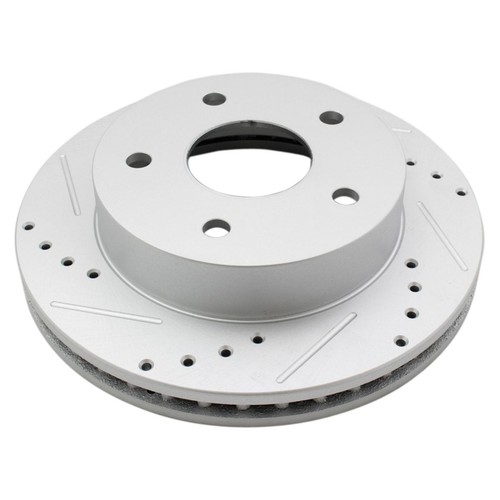 13.78 Inch (350 Mm) Front Vented Drilled & Slotted Brake Rotors E-Coated | Replacement For 2007-2015 Nissan Titan 2007-2015 Nissan Armada - Foto 2