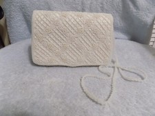 Vintage La Regale Women's Beaded Off White/Light Beige Evening Purse New No Tag