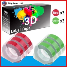(3Red+3Green) LabelTape Fit For Dymo 20008 Dymo 814580 Label Makers