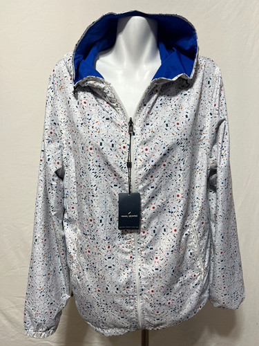 Daniel Hechter XXL 2X Men's Reversible Speckled Windbreaker Jacket White New NWT