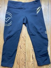 Virus Action Sport Performance Women's Yoga Pants Size Small Black Gold  EUC