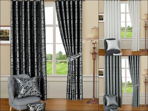 Cortinas CLEO de lujo Jacquard de mejor calidad completamente forradas (par) - Imagen 2 de 47