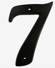 Gatehouse 5" Zinc Alloy House Number, 7, Black Matte, Includes 2 Screws