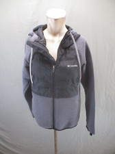 Columbia Size M Womens Gray Cotton Blend Drawstring Full Zip Basic Jacket 459