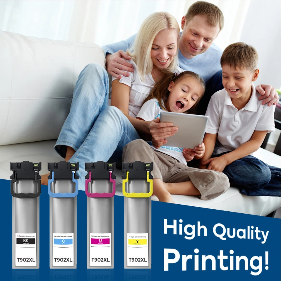 Cartuchos de tinta T902XL para Epson T902 XL para WF-5210 WF-C5290 WF-5710 WF-C5790DW Foto 4 de 4