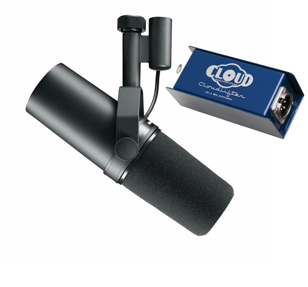  Shure SM7B Micrófono vocal con micrófonos Cloud Cloudlifter  CL-1 Activador de micrófono y paquete de cable XLR extra de 10 pies :  Instrumentos Musicales