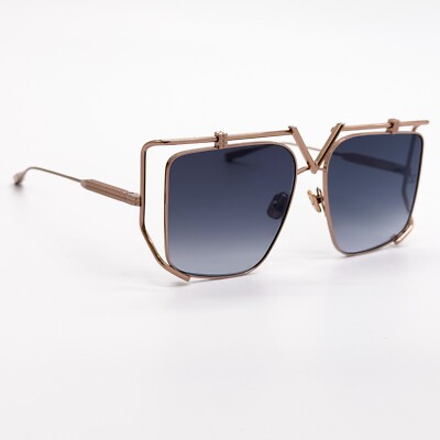 Valentino V-LIGHT VLS-116A Sunglasses Rose Gold Square Frame, Grey Lenses NEW VALENTINO V-LIGHT VLS-116A WOMEN GREY TITANIUM  main image 2