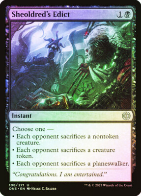 FOIL Sheoldred's Edict ~ Phyrexia: All Will Be One [ NM ] [ Magic MTG ]