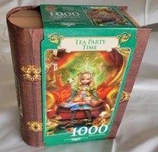 Masterpieces TEA PARTY TIME Alice in Wonderland 1000 Pc Jigsaw Puzzle Book Box