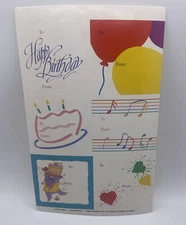 Vintage 90s Current Celebration Stickers To From Gift Tag Cake Balloons Bear