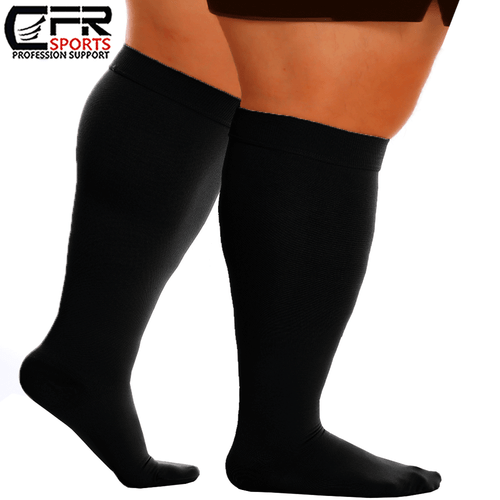 Pair Plus Size Knee High Compression Socks Men Women Medical Stockings S-7XL CFR - Picture 15 of 23
