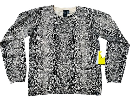 VOLCOM Girls Over N Out Animal Print Youth Size M(8/10) Crewneck Sweater NWT