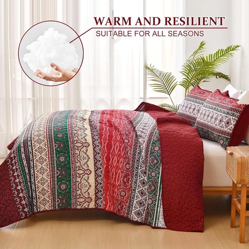 WONGSBEDDING Boho Bohemian Queen King Bedding Quilt Set,Bedspread for All Season - Picture 124 of 141