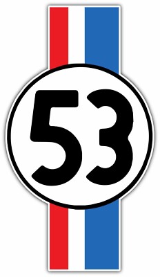 Herbie 53 Fully Loaded Beetle Car Bumper Vinyl Sticker Decal 3.5