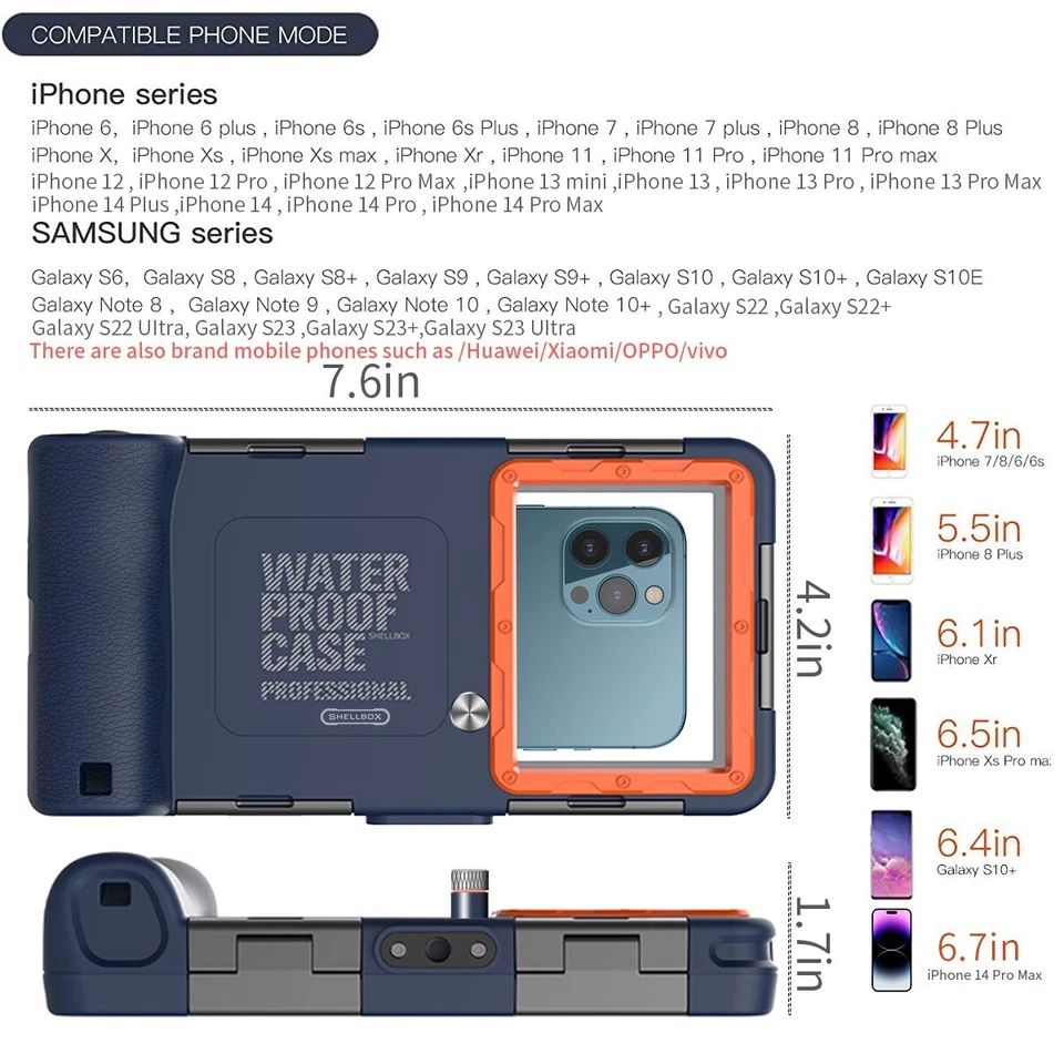 49ft Waterproof Diving Case Cover For iPhone 16 15 14 13 12 Samsung S25 S24 S23+ - Image 4 of 4