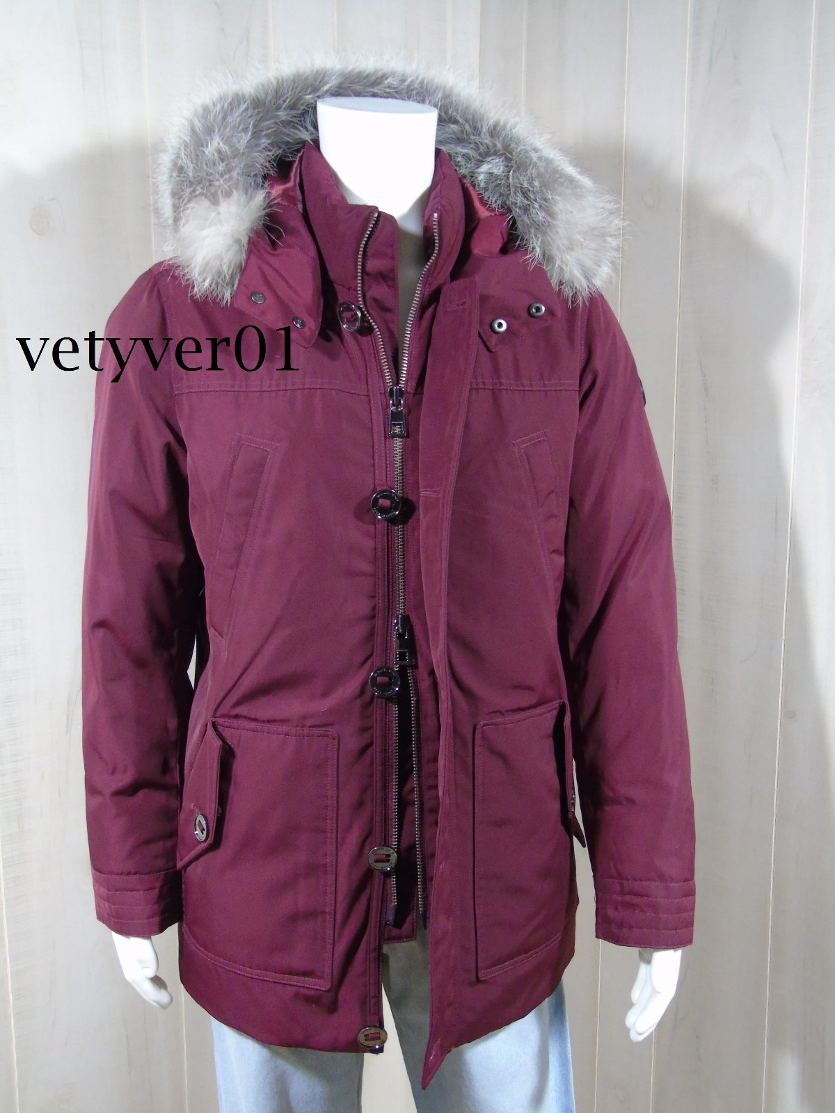 New MICHAEL KORS Weather Engineered Heavyweight Down Fox Fur Trim Hood Parka image 2