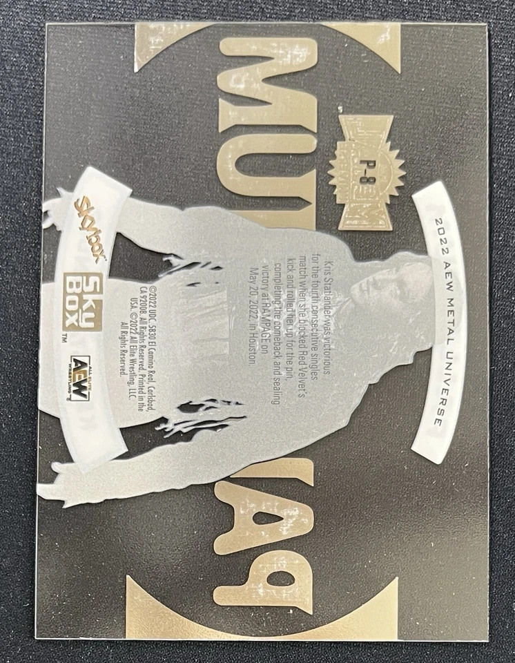 Kris Statlander 2022 Skybox Metal Universe AEW PALLADIUM ACETATE Card #P-8 - Image 2 of 2