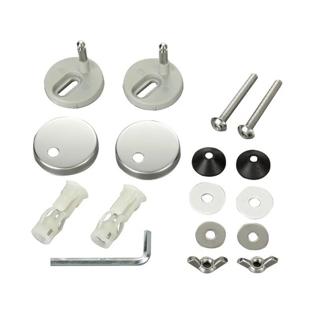 Kinetic Toilet Seat Fixing Kit Stainless Steel Cover With Nylon Plug