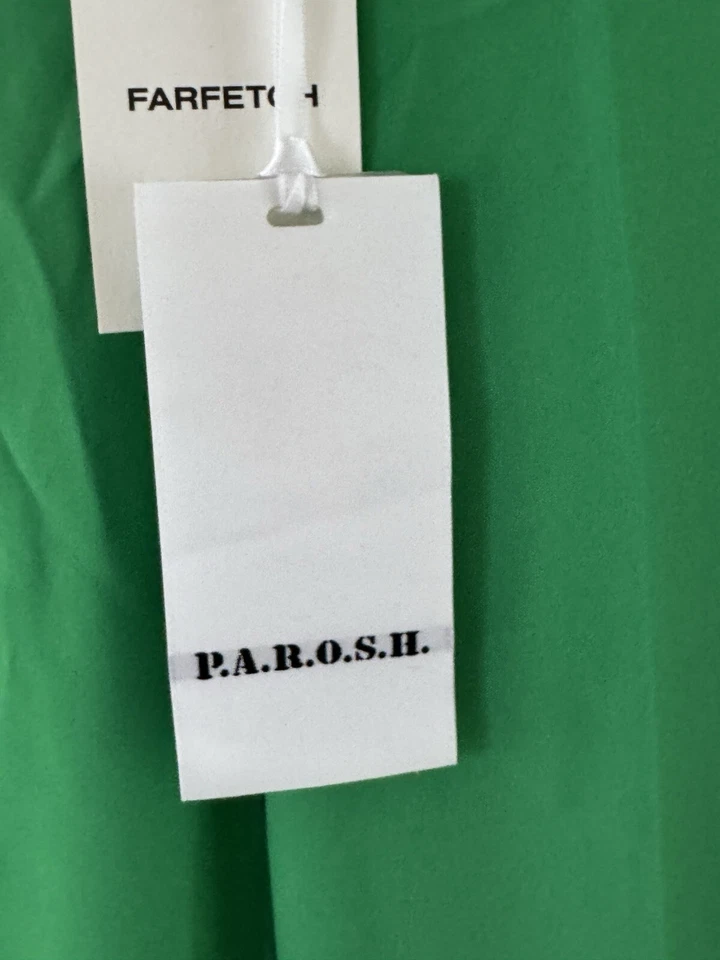 PANTALONES grandes para mujer Parosh verde acampanado pierna ancha D230390 Italia nuevos con etiquetas nuevos Foto 4 de 4