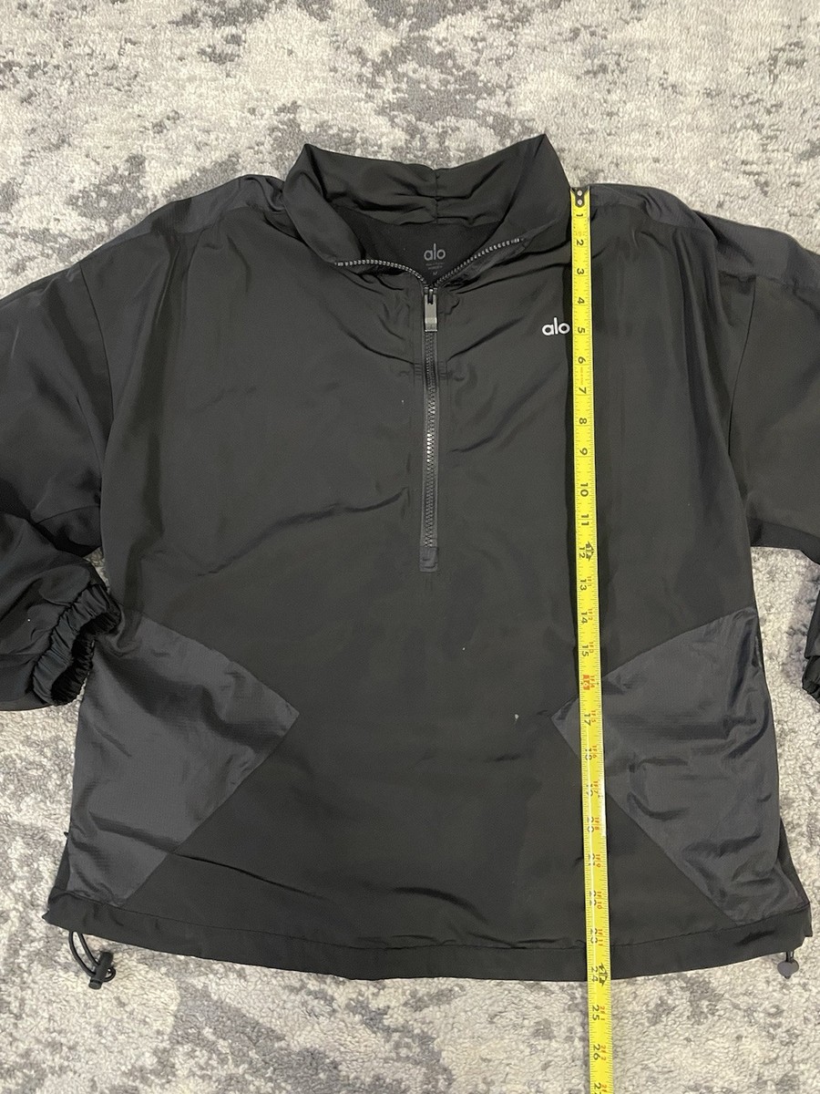 Alo yoga Half Zip Black Windbreaker Jacket Size Medium | eBay Alo yoga Half Zip Black Windbreaker Jacket Size Medium | eBay